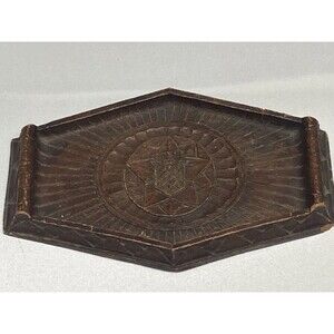 Vintage Brown Wooden HICKOK Knight Mid Century Cuff Links Tie Bars Men’s Tray